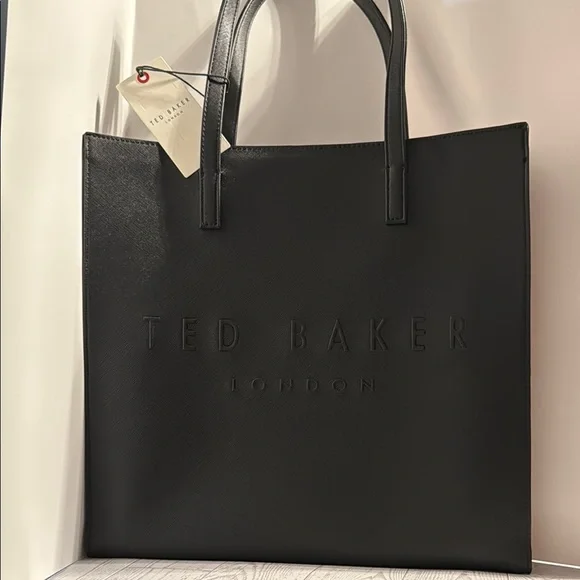 Ted Baker Black Structured Tote Bag with Minimalist Design - Picture 2 of 5